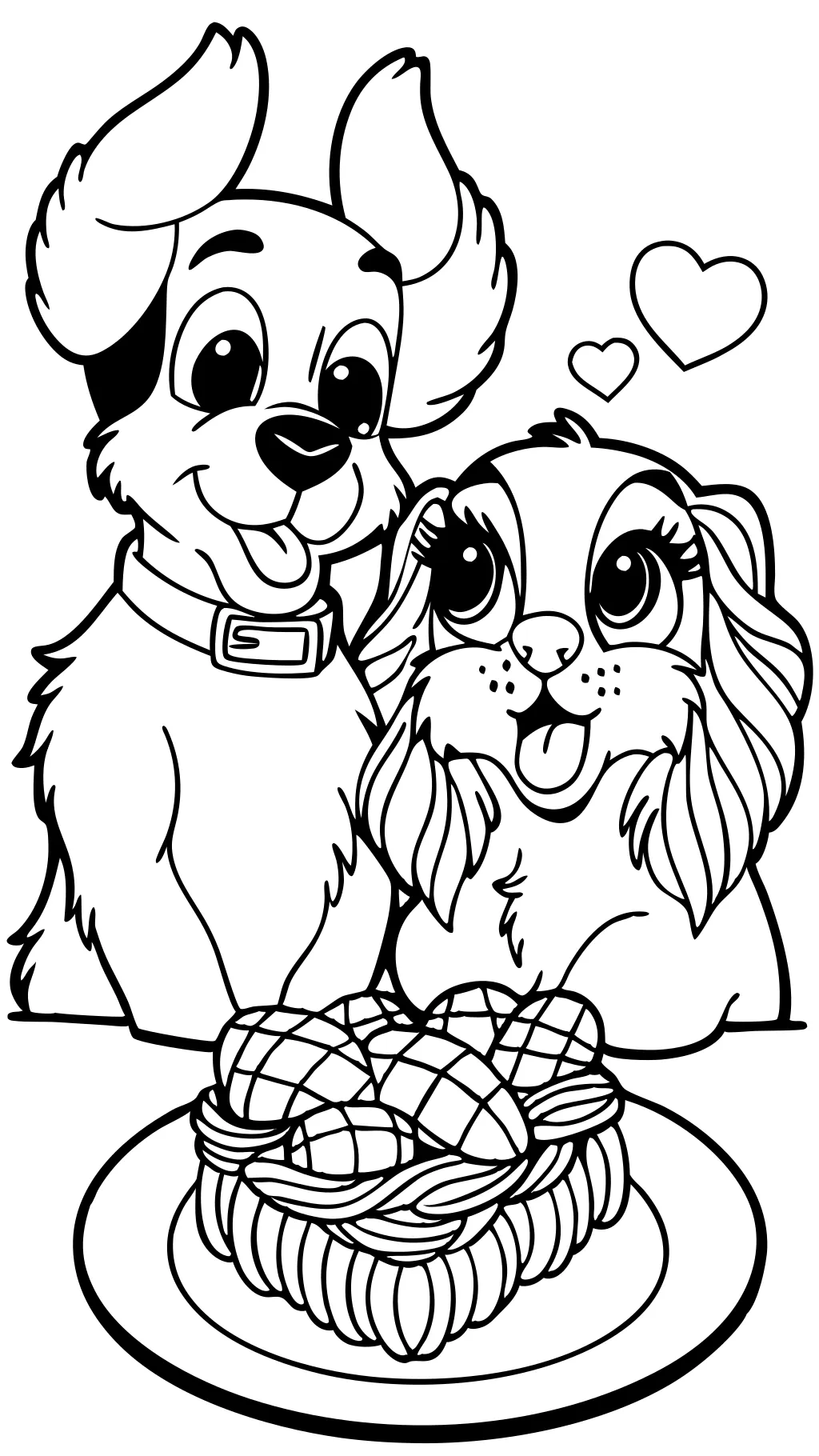 lady and tramp coloring pages